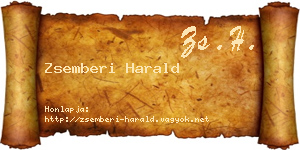 Zsemberi Harald névjegykártya